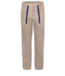 Pantaloni da lavoro con dettagli bicolore in contrasto sulle tasche. Colore: Kaki/Blu SI10PA0631.KA