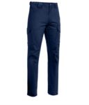 Pantaloni da lavoro multitasche elasticizzato colore blu SI23PA0641.BLU