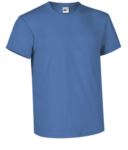 T-shirt girocollo a manica corta colore blu reflex VARACING.BLC