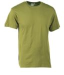 T-shirt a girocollo. Struttura con busto tubolare. Colore: Verde Militare CA20901U.VEM