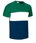 T-shirt in jersey a maniche corte verde/bianco/blu VAVARSITY.VBB