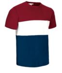 T-shirt in jersey a maniche corte Bordeaux/Bianco/Azzurro Royal VAVARSITY.BBB