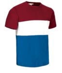 T-shirt in jersey a maniche corte Bordeaux/Bianco/Azzurro Royal VAVARSITY.BBA