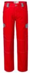 Pantaloni da lavoro multitasche bicolore in cotone irrestringibile, dettagli e cuciture a contrasto. Colore Rosso e grigio ROA00225.ROG