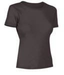 T-Shirt donna maniche corte, collo dello stesso tessuto della maglia, colore verde muschio X-CTW012.150