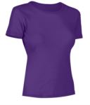 T-Shirt donna maniche corte, collo dello stesso tessuto della maglia, colore Indigo X-CTW012.350