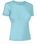 T-Shirt donna maniche corte, collo dello stesso tessuto della maglia, colore arancione X-CTW012.440