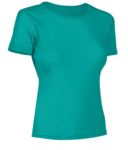 T-Shirt donna maniche corte, collo dello stesso tessuto della maglia, colore Turchese Real X-CTW012.733