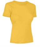 T-Shirt donna maniche corte, collo dello stesso tessuto della maglia, colore Indigo X-CTW012.740