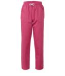 Pantaloni da lavoro sanitario con chiusura con laccetti in tessuto, colore celeste ROMP0201.FU