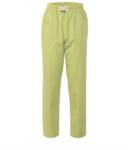 Pantaloni da lavoro sanitario con chiusura con laccetti in tessuto, colore bianco ROMP0201.VEA