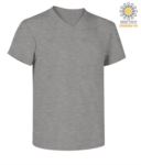 T-Shirt manica corta con scollo a V, in cotone. Colore grigio scuro X-CTU006.620
