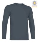 T-Shirt a manica lunga, girocollo, 100% Cotone, colore blu navy X-CTU003.670