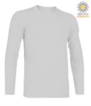 T-Shirt a manica lunga, girocollo, 100% Cotone, colore bianco X-CTU003.600