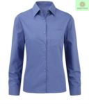 Camicia per divisa elegante a manca lunga colore blu da donna X-RJ936F.BLU