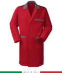 camice da lavoro per uomo in cotone colore rosso/grigio made in Italy RUBICOLOR.CAM.ROGR