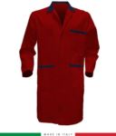 camice da lavoro per uomo in cotone colore rosso/grigio made in Italy RUBICOLOR.CAM.ROBL