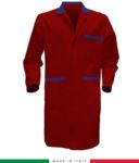camice da lavoro per uomo in cotone colore rosso/grigio made in Italy RUBICOLOR.CAM.ROAZ