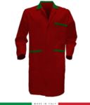 camice da lavoro per uomo in cotone colore rosso/grigio made in Italy RUBICOLOR.CAM.ROVEBR