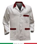 giacca da lavoro bianca con inserti grigi, tessuto Poliestere e cotone RUBICOLOR.GIA.BIR