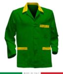 giacca da lavoro verde made in Italy, 100% cotone Massaua e due tasche RUBICOLOR.GIA.VEBRG