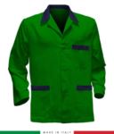 giacca da lavoro verde made in Italy, 100% cotone Massaua e due tasche RUBICOLOR.GIA.VEBRBL