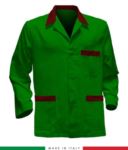giacca da lavoro verde made in Italy, 100% cotone Massaua e due tasche RUBICOLOR.GIA.VEBRR