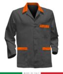 giacca da lavoro grigia, made in Italy, 100% cotone Massaua con due tasche RUBICOLOR.GIA.GRA