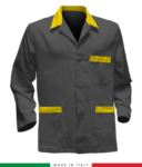 giacca da lavoro grigia, made in Italy, 100% cotone Massaua con due tasche RUBICOLOR.GIA.GRG