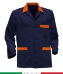 giacca da lavoro blu con inserti arancioni, tessuto Poliestere e cotone RUBICOLOR.GIA.BLA