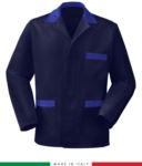 giacca da lavoro blu con inserti azzurri, tessuto Poliestere e cotone RUBICOLOR.GIA.BLAZ