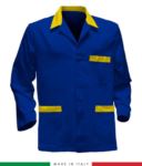 giacca da lavoro blu e arancio, made in Italy, tessuto Poliestere e cotone con due tasche RUBICOLOR.GIA.AZG