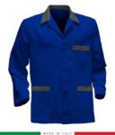 giacca da lavoro blu e arancio, made in Italy, tessuto Poliestere e cotone con due tasche RUBICOLOR.GIA.AZGR