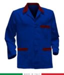 giacca da lavoro blu e arancio, made in Italy, tessuto Poliestere e cotone con due tasche RUBICOLOR.GIA.AZR