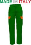Pantalone da lavoro bicolore verde, pantaloni estivi multitasche, produzione abbigliamento da lavoro Italia RUBICOLOR.PAN.VEBRA