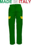 Pantalone da lavoro bicolore verde, pantaloni estivi multitasche, produzione abbigliamento da lavoro Italia BICOLOR.PAN.VEBRG