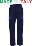 Pantalone multitasche da lavoro blu, abbigliamento per saldatori, pantalone multitasche made in Italy RUBICOLOR.PAN.BLAZ