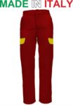 Pantaloni multitasche da lavoro bicolore rosso, abiti da lavoro sicurezza, pantaloni multitasche made in Italy RUBICOLOR.PAN.ROG