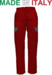 Pantaloni multitasche da lavoro bicolore rosso, abiti da lavoro sicurezza, pantaloni multitasche made in Italy RUBICOLOR.PAN.ROGR