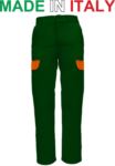 Pantalone da lavoro bicolore verde, pantalone da saldatore, abbigliamento da lavoro saldatore RUBICOLOR.PAN.VEBA