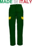 Pantaloni da lavoro bicolore verde, indumenti per saldatura, pantaloni da lavoro con tasconi frontali RUBICOLOR.PAN.VEBG