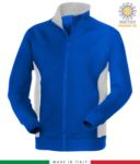felpa da lavoro zip lunga colore blu navy con fascia azzurro royal made in Italy JR989602.AZ