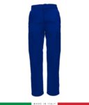 Pantalone multitasche bicolore. Made in Italy. Possibilità di produzione personalizzata. Colore: Azzurro Royal/Arancione RUBICOLOR.PAN.AZ