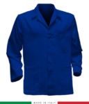 giacca da lavoro blu e arancio, made in Italy, tessuto Poliestere e cotone con due tasche RUBICOLOR.GIA.AZ