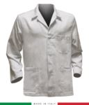 giacca da lavoro bianca con inserti grigi, tessuto Poliestere e cotone RUBICOLOR.GIA.BI