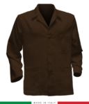 giacca da lavoro marrone, made in Italy, 100% cotone Massaua con due tasche RUBICOLOR.GIA.MA
