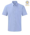 camicia uomo per divisa da lavoro a manica corta colore blu X-F65112.BLUOXFORD