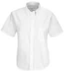camicia bianca da divisa per donna botton down a mancia corta X-F65000.BI