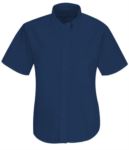 camicia manica corta colore blu botton down da donna X-F65000.BL
