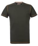 T-Shirt da lavoro girocollo, con cuciture di colore a contrasto, colore azzurro royal ROHH162.VE